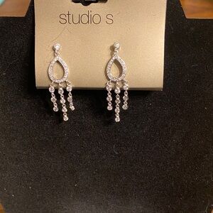 Studio S Sparkly Teardrop Dangle Earrings